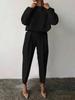 Women's Loose Solid Color Long-Sleeve Casual Two-Piece Suit