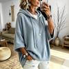Women's Corduroy Hooded Sweatshirt Loose Fit Casual Pullover Top