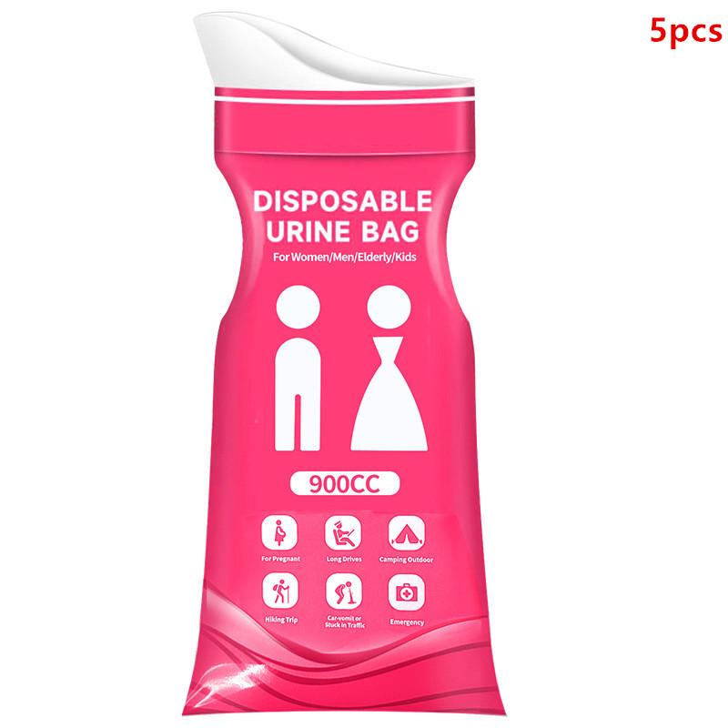 5 Pcs Outdoor Emergency Urine Bags 900ml Disposable Travel Mobile Toilet Portable Urinal Bag For Female Baby Male Vomiting Bag