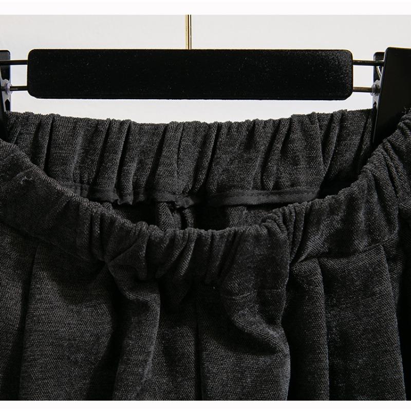 Dimanaf 2025 Autumn Plus Size Corduroy Trousers New Women Clothing Fashion Loose Pleated Red Pants