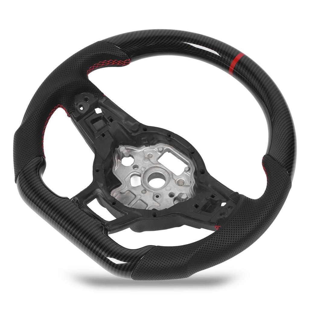Hydro‑Dip Carbon Look Steering Wheel Perforated Leather Flat Bottom for GLI R GTD MQB