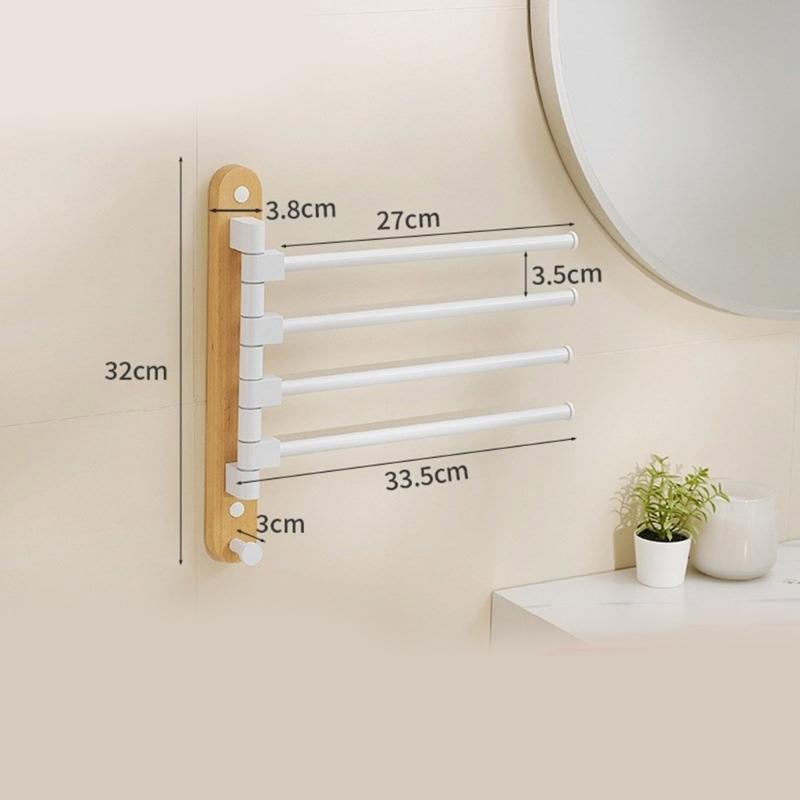Platzsparender Handtuchhalter für Badezimmer Einfache Montage Doppelt ausziehbarer Stab Moderne Handtuchhalter für Badezimmerwand Tür