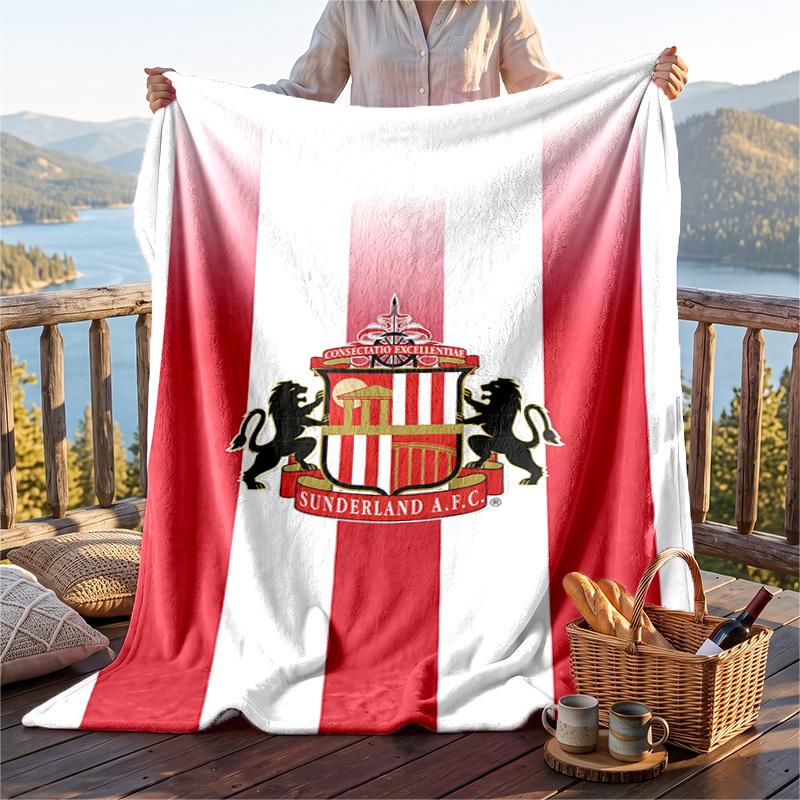 Warme Flanelldecke Sunderland-Muster, Leichte, bequeme Überwurfdecke für Bett und Sofa