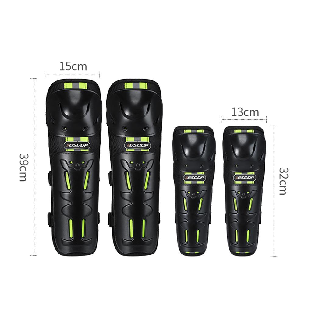 BSDDP Motorcycle Knee Pads 4 Piece Set Elbow Knee Protection Reflective Comfortable Breathable