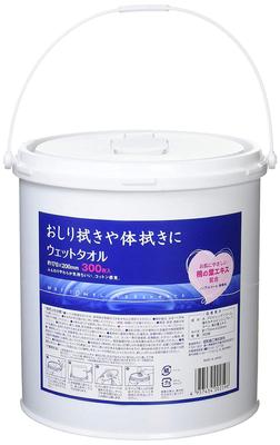 Showa Shiko Nasshandtuch, Eimertyp, Haupteinheit, 300 Blatt, Weiß, Höhe 17 x Breite 20 x Dicke, ca.. 0,1 cm