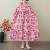 Ladies' Gentle Wind and Cloud Brocade Cotton and Hemp Hooded Printed Dress