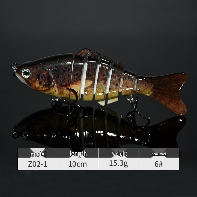 

7-Section 10cm Plastic Bionic Fish Bait: Multi-Section Artificial Freshwater Lure