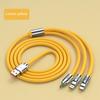 3  In 1 Fast Charging Cable 6A 120W Metal Liquid Silicone Type-C Micro-USB Data Charger Cable 1.2M Line For I-Phone Android