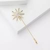 Fashion Long Needle Slightly Inlaid Copper Zircon 8-Star Brooch, Simple Niche Women'S Clothing Corsage Jewelry Pin
