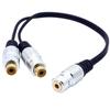 Gold Plated Cable 3.5mm Female To 2RCA Female Connector Cord Wire Line Enjoy Quality Sound Experience 25cm Long
