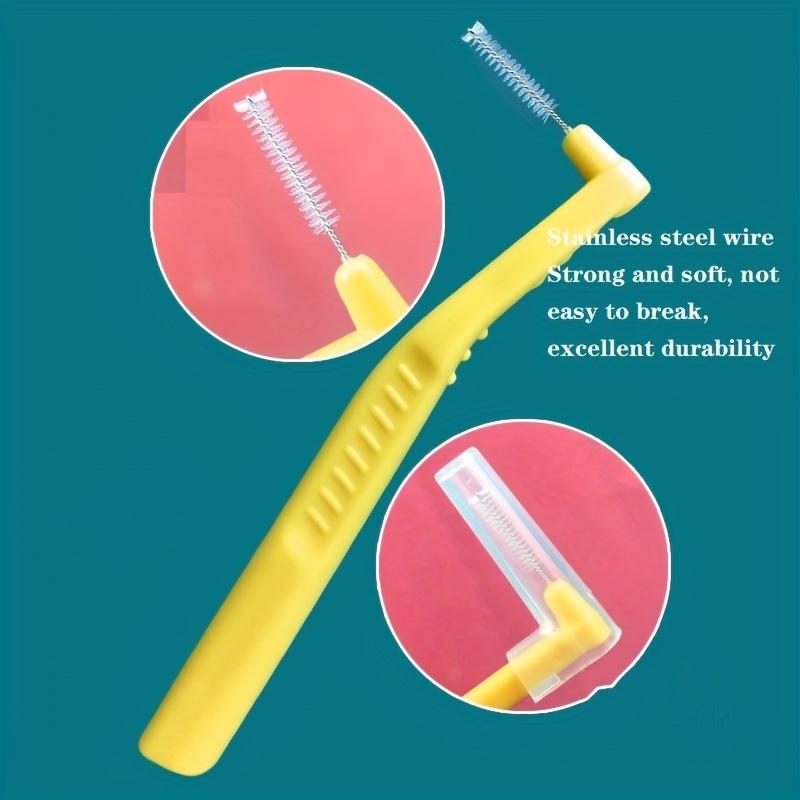 L-Shaped Interdental Brushes 10 Pack Portable Dental Cleaning Soft Bristles for Teeth Gaps Oral Care