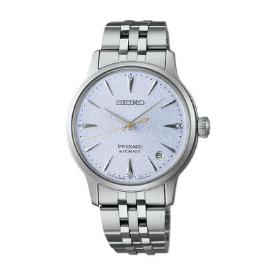 Dámské hodinky Presage Cocktail Time Automatic 34mm s diamantovým ledově modrým ciferníkem SRPL61J1