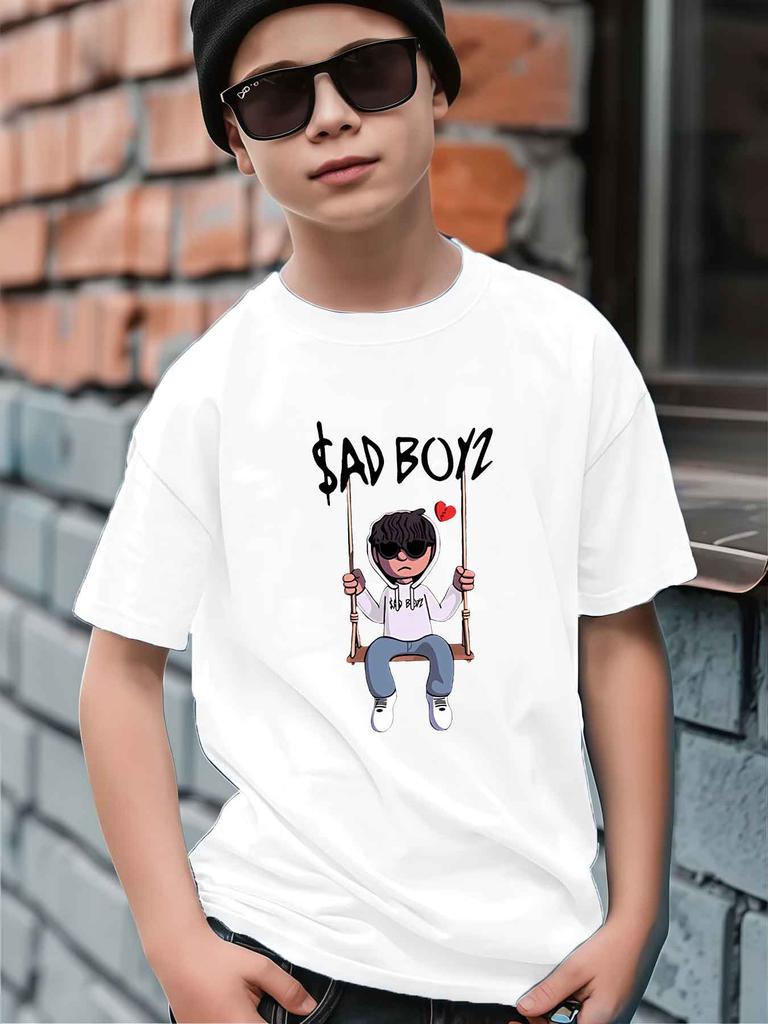 Cute pattern children's T-shirt, summer children's short sleeved comfortable T-shirt, 0-neck children's clothing