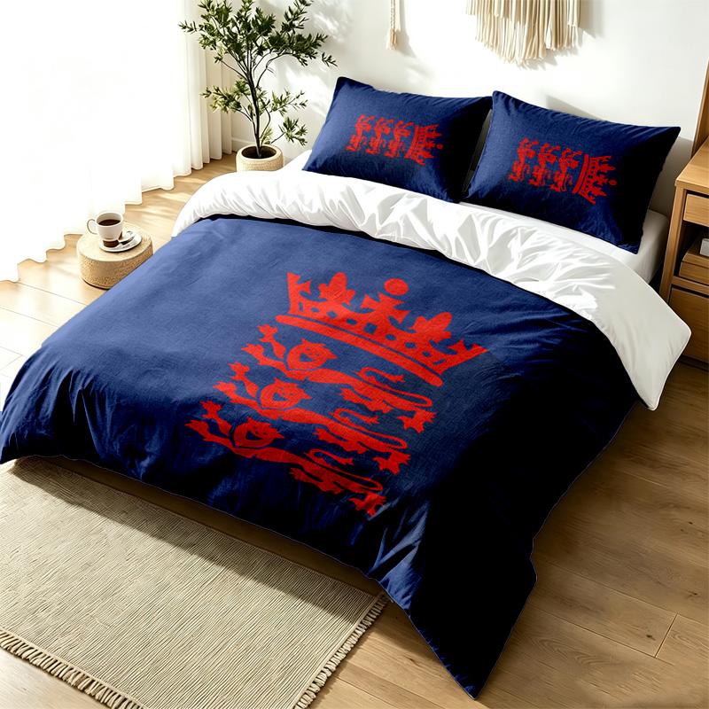 England Nationalmannschaft 3-teiliges Bettwäsche-Set Einfaches Modernes Bettwäsche-Set Knitterfest Weicher Stoff Ganzjahresnutzung ein perfektes Geschenk