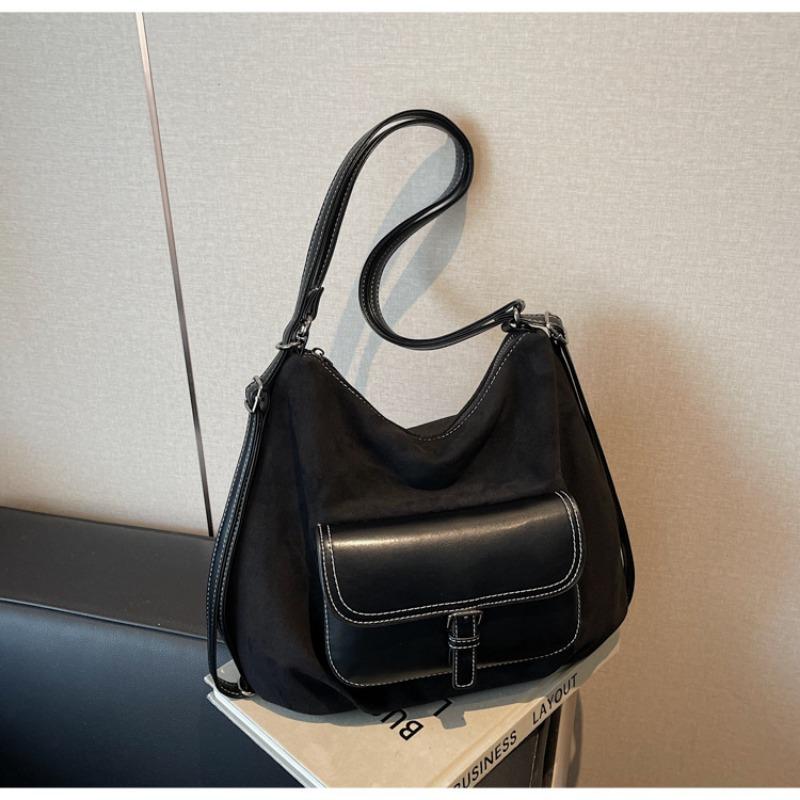 

Новая ретро сумка большой вместимости, сумка-тоут, модная осенне-зимняя, высококлассная, для поездок на работу, на плечо, сумка-мессенджер чёрный