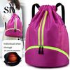 Sports Backpack Drawstring Gym Bag Soccer Basketball Organizer with Separate Shoe Compartment Large Capacity Waterproof Design