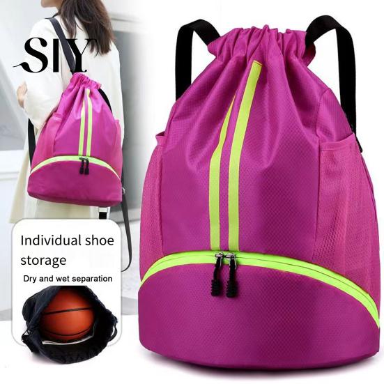 Sports Backpack Drawstring Gym Bag Soccer Basketball Organizer with Separate Shoe Compartment Large Capacity Waterproof Design