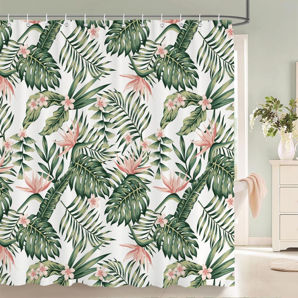 European Retro Flower Printed 3D Bath Curtains Waterproof Polyester Fabric Washable Bathroom Shower Curtain Screen With Hooks