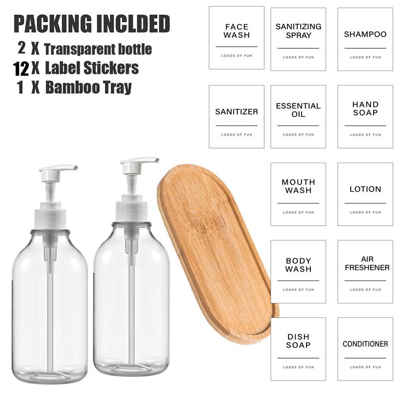 Shampoo and Conditioner Dispenser Wall Mount 500ml Refillable Bath Soap Bottle Lotion Shower Soap Dispenser for Bathroom