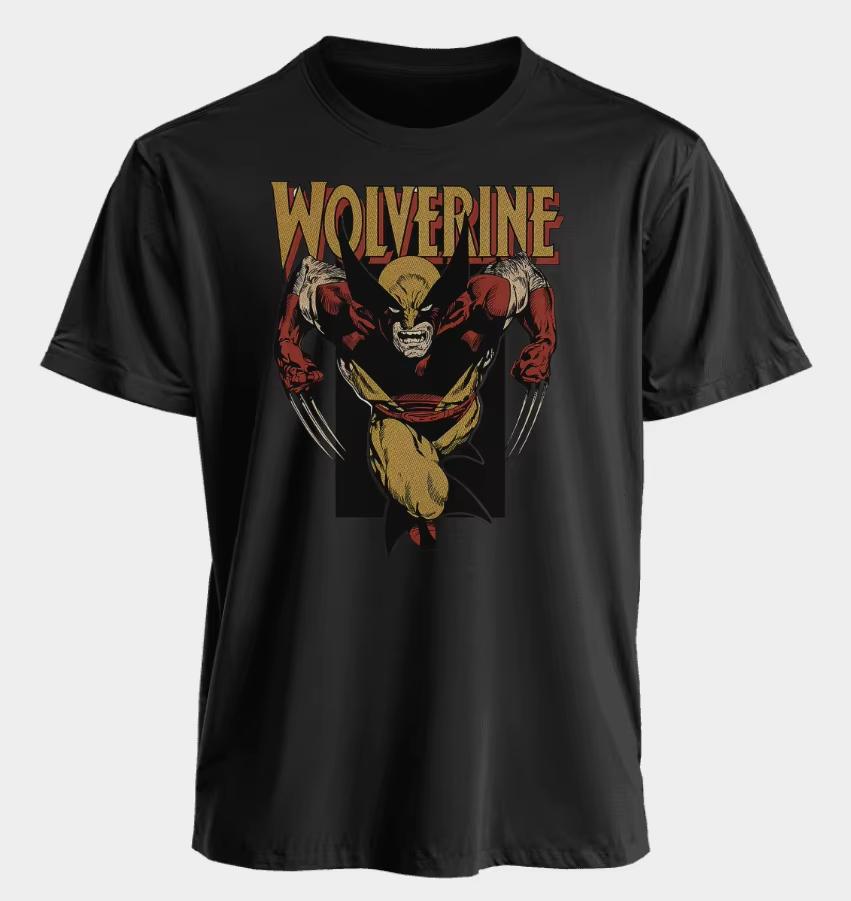 

2026 Marvel Unisexs and WOMENs Wolverine Tshirt American style springsummer sportswear loosefitting shortsleeved version S