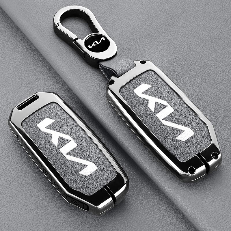 Leather Car Key Case Cover Shell For KIA Sportage R GT Stinger Sorento Ceed Cerato Forte Niro Soul Telluride Protector Keyless