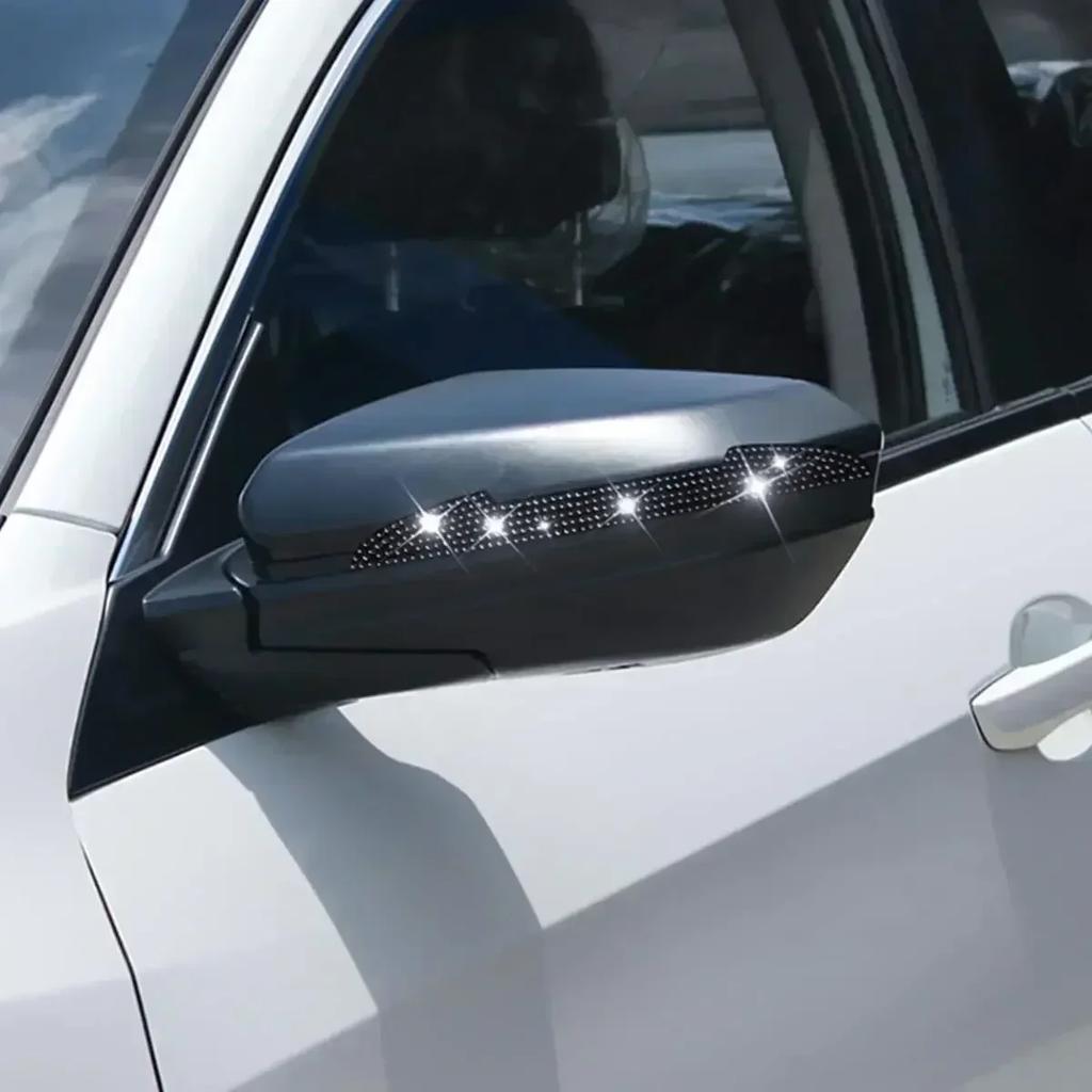 2/4Pcs Car Stickers Car Door Bowl Handle Protection Strip Rhinestone Inlay Rearview Mirror Anti-scratch Decal Auto Accessories