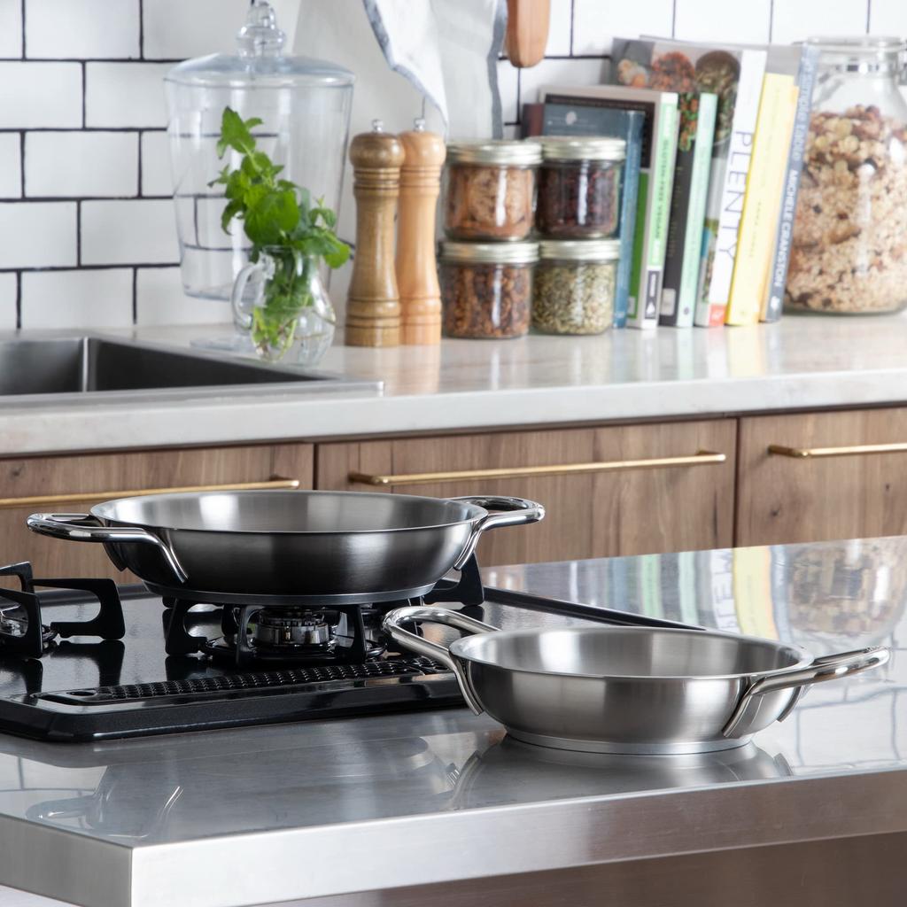 Endo Shoji Commercial Murano Induction Omelet Pan 36cm IH Compatible Stainless Steel AOM0505 18-8