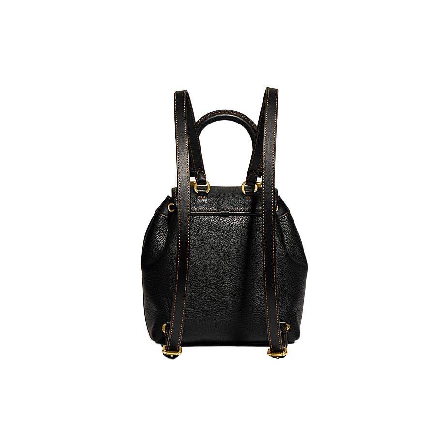 COACH Riya Cow Leather Backpack Medium Women's Black CH789-B4BK