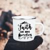 Faith Hope Love Print Christian Creative Enamel Mugs Outdoor Travel Coffee Cup Drink Dessert Milk Vintage Handle Drinkware Gift