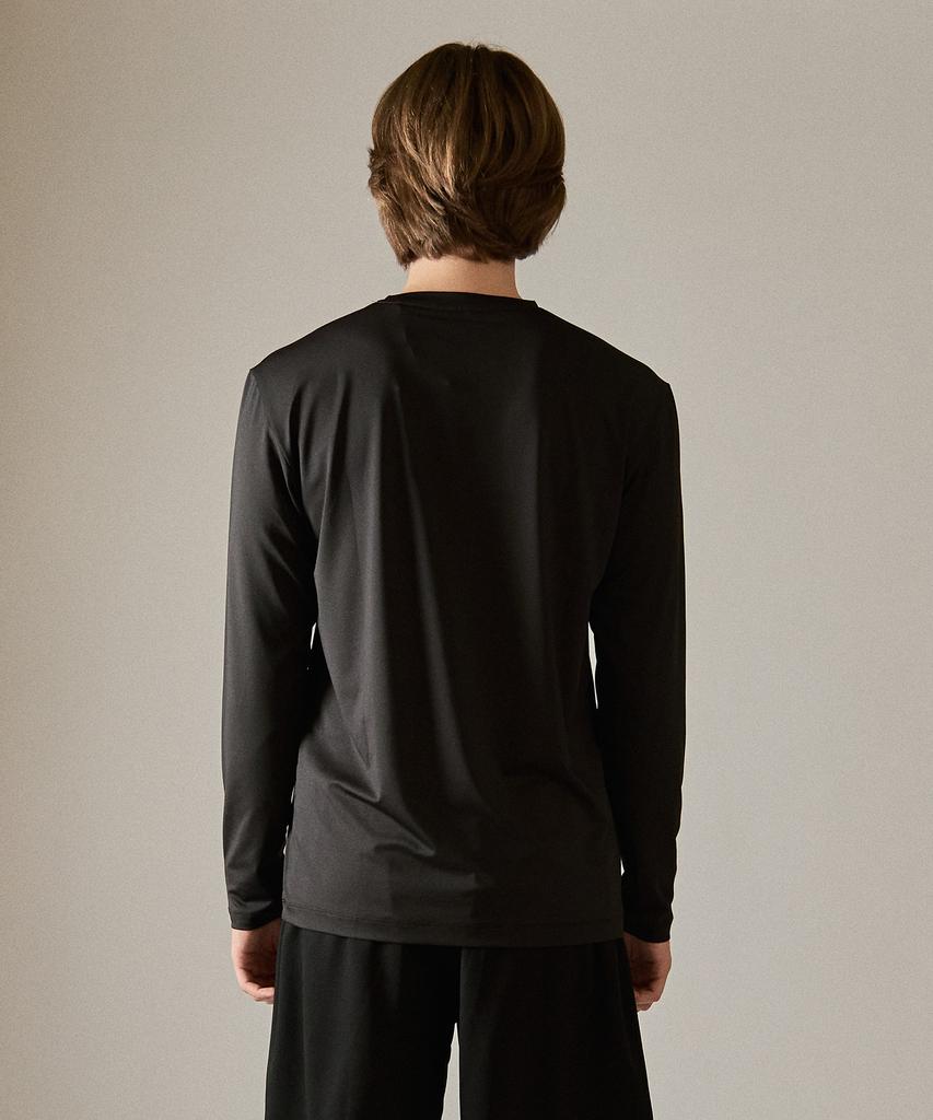 BASIC HOUSE Cool Functional Air Dry Regular Fit Long Sleeve Tee Black Lzts3116