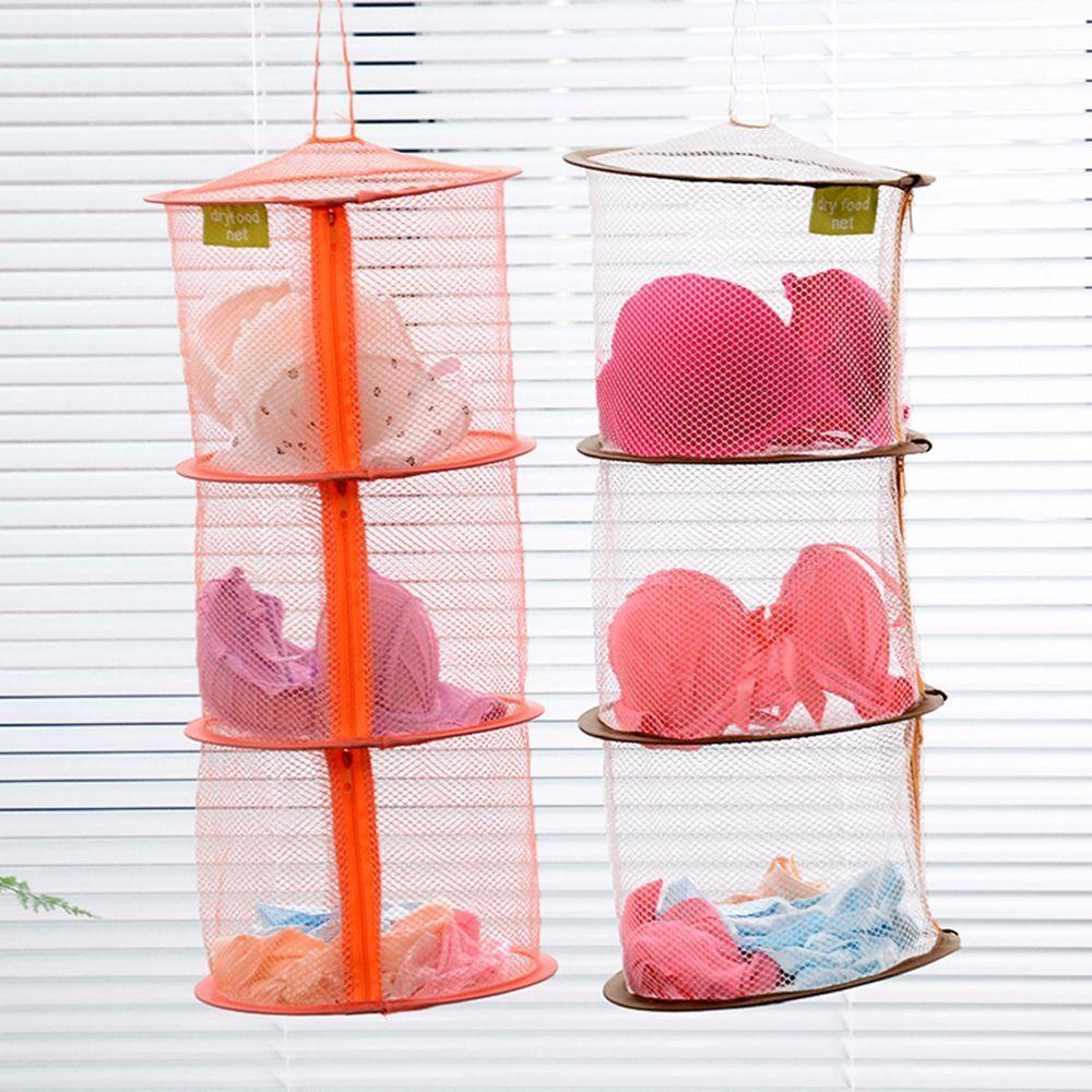 

Toys 3 Shelf Zipper Organizer Bag Hanging Net Storage Baskets
