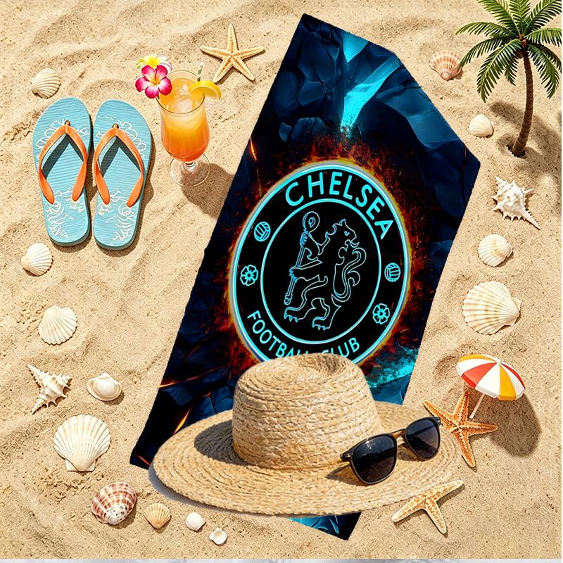 Chelsea F.C Print Beach Towel, Versatile Lightweight Absorbent Beach Towel for Pool Surf Yoga Bathroom, Perfect Birthday Holiday Gift