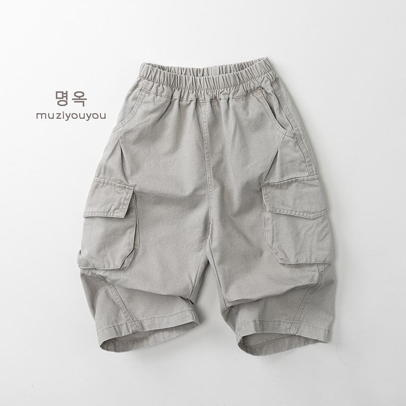 Kids Casual Loose Cargo Pants Korean Style Children Outer Wear Trousers