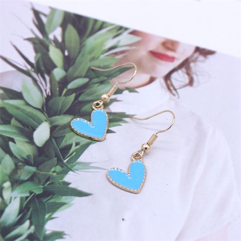 Chic Heart-Shaped Drip Oil Earrings - Versatile Alloy Personality Accessory