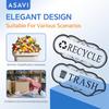 Trash & Recycle Stickers – 2-Pack Self-Adhesive Vinyl Labels, Waterproof & Durable (Transparent Background with Black Text, Medium 6.3 x 2.7