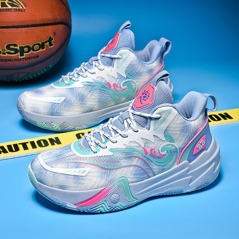Large size 2025 new spring and autumn basketball shoes men's middle help running sports shoes students outdoor actual combat sneakers