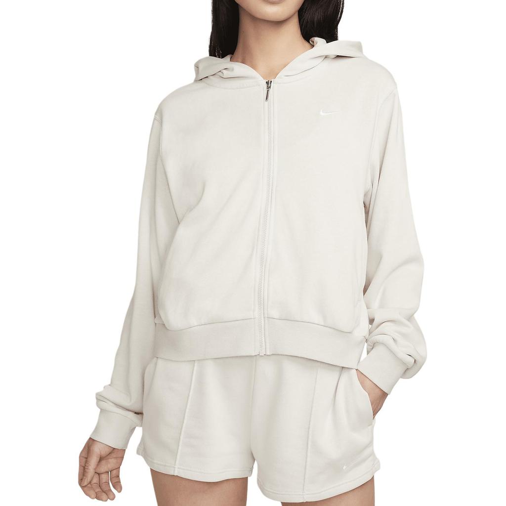 Nike Einfarbig Kapuzen Zip-Up Lässiger Langarm Sweatshirt Damen Oberteile Segel-Weiß FN2420-104
