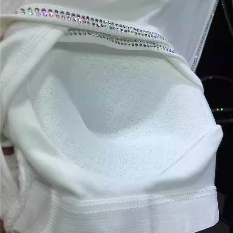 Plus Size Women's Hot Diamond Sexy Backless Sports with Chest Pads Outside The Vest