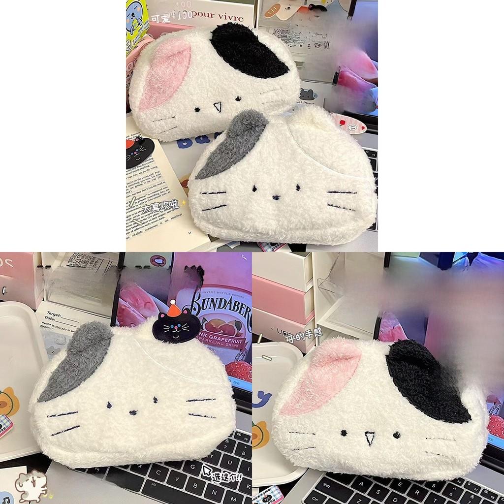 Cat Plush Pencil Case With Large Capacity For Students And Kids