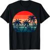 Retro Palmen Strand Sommer-Vibes Tropisches Sommer-T-Shirt