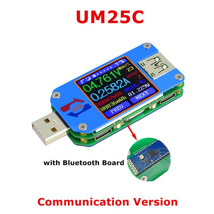UM34/UM34C UM24/UM24C UM25/UM25C DC Voltmeter Ammeter Voltage Current Tester Voltage battery Charge USB Tester
