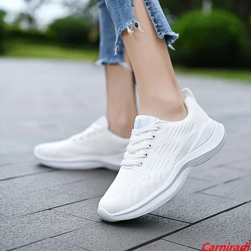 Women Breathable Fashion Casual Running Shoes Autumn High Quality Flying Weave Sneakers Ladies Non-slip Fitness Jogging Shoes