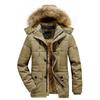 Men's Hooded Medium-Long Winter Jacket - Thick, Warm Cotton, Plus Size, for Middle-Aged & Elderly