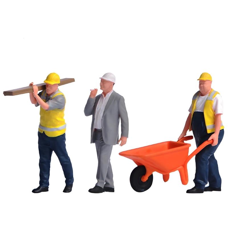 Professional Craft Construction Team Figures 1:64 Scale Resin Art Accessories For Model Railroad And Displays
