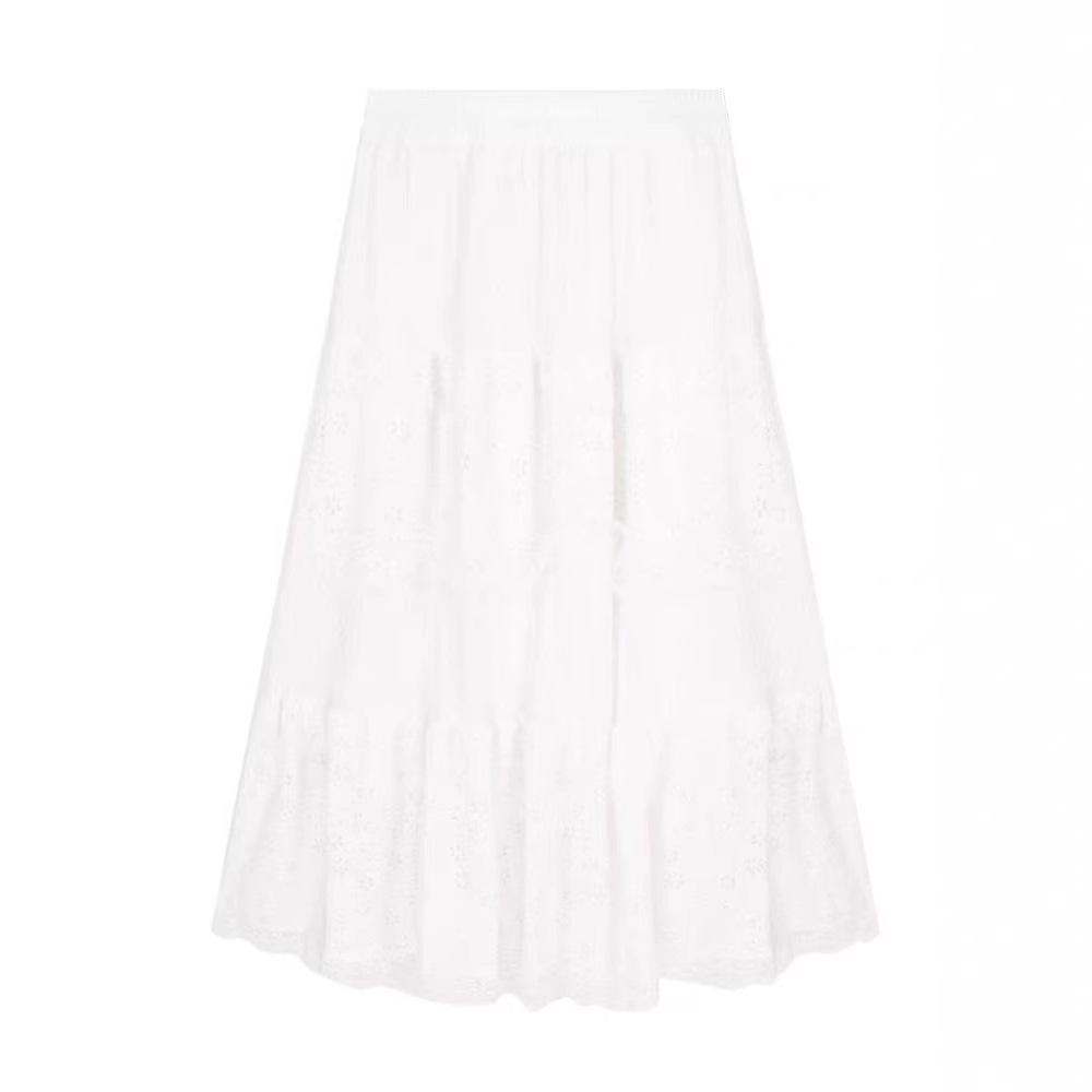 

Women s White Fairy Lace Long Ballet A-line Half Skirt Small грязно-белый
