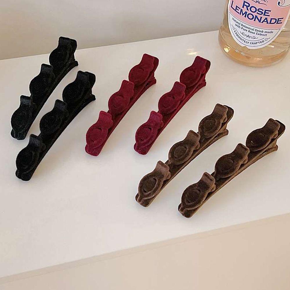 Design Velvet Korean Style Hairpin Teethed Duckbill Clip Braided Side Clip Women Hair Accessories