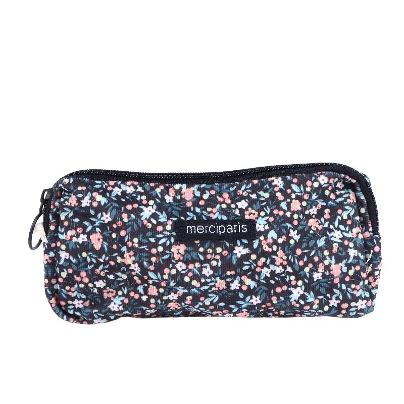 Vintage Corduroy Federmäppchen Retro Blumenmuster Federtasche Große Kapazität Schreibwaren Tasche Für Schüler Büro Make-up Aufbewahrung