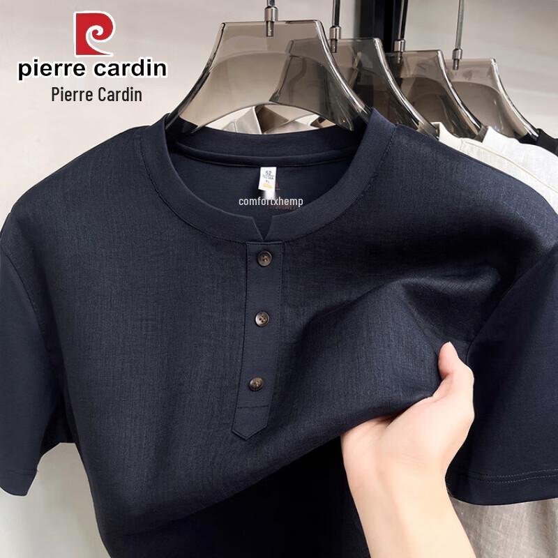 Pierre Cardin Men s 100% Linen Round Neck T-shirt 3XL