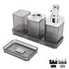 Badezimmer-Accessoires-Set Bad-Ensemble-Set mit Zahnbürstenhalter Becher Lotion-Flaschen Seifenschale Tablett