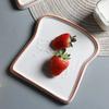 Ins Style Creative Toast Shaped Ceramic Plate, Nordic Cute Western Style Steak Ceramic Plate